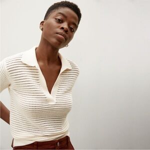 Everlane Cream V-Neck Sweater